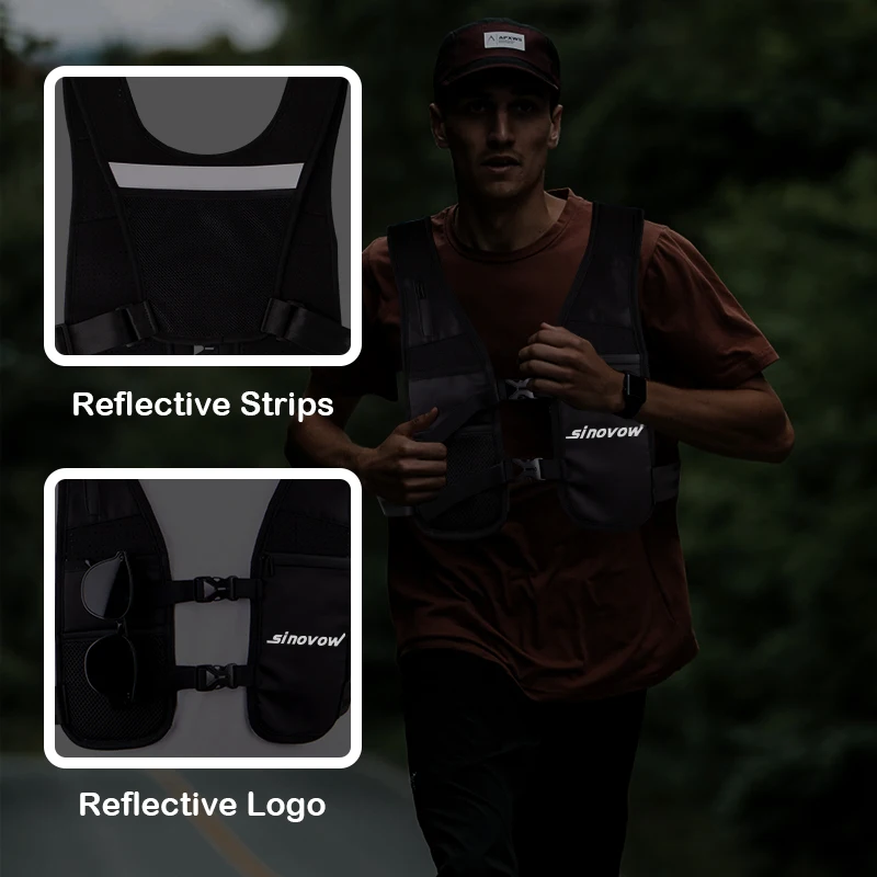 Custom Logo Outdoor Trail Sports Breathable Reflective Neoprene Hydro Hydration Pack Backpack Vest For Running Hiking Cycling