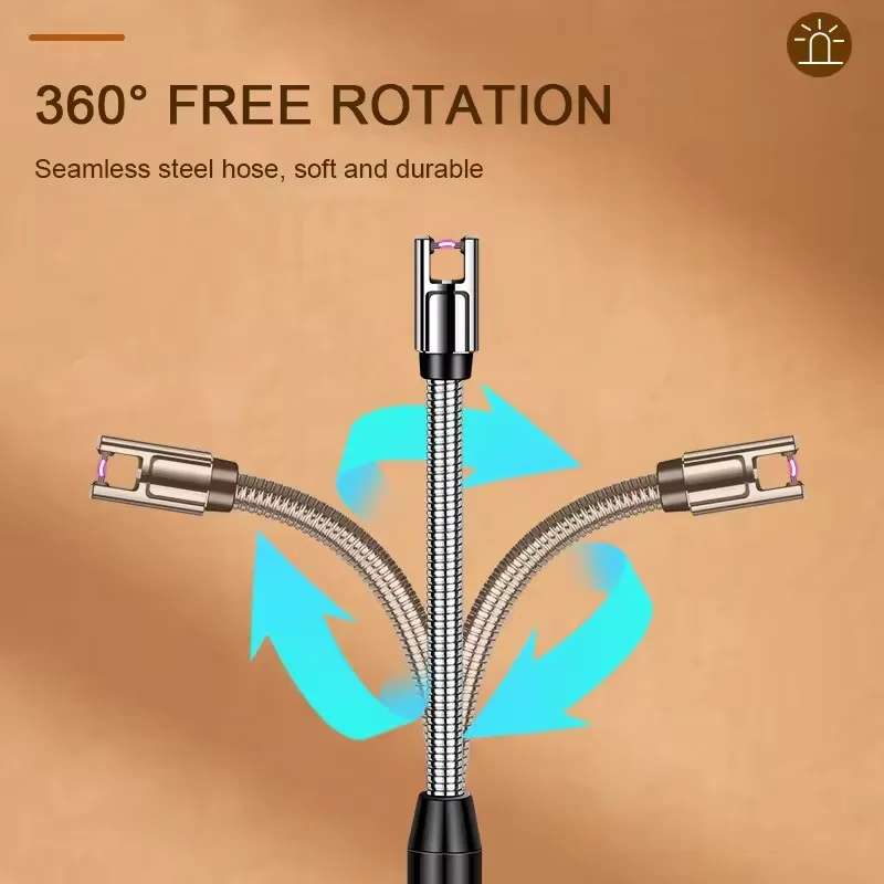 Cheapest Wholesale Custom Long Candle Kitchen USB Arc BBQ Lighter Windproof 360 Degree Free Rotation BBQ Lighter