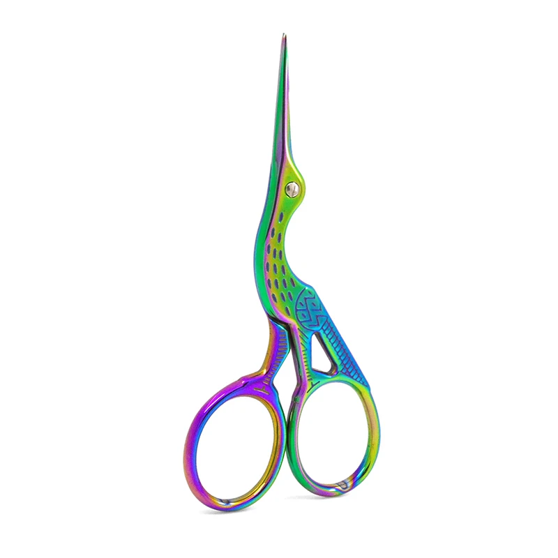 FOCSTAR Gold Rose Gold Small Crane Bird Stork Scissors Sewing Embroidery Tailor Dressmaker Scissors Shears (BT8023)