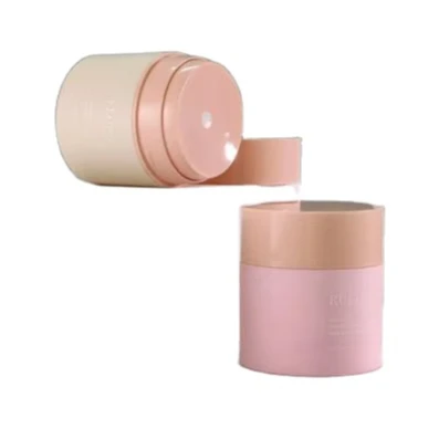 Оптовая продажа, легко прессованный многоразовый PMMA, акриловый бак PP, косметический безвоздушный насос для банок, на заказ розовый для крема