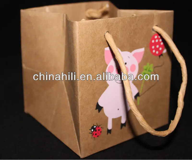 Custom printed waterproof plant pot brown kraft paper box with plastic liner bag