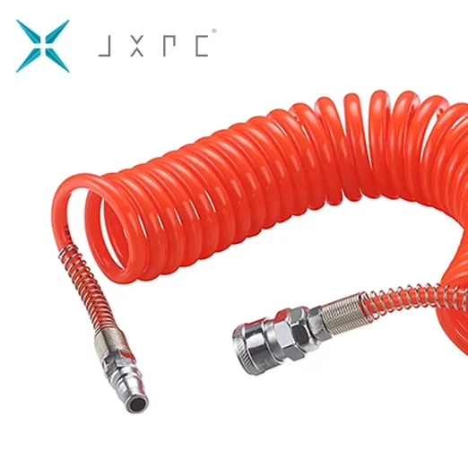 JXPC Pneumatic Air Spring Hose with Connector 6m Spiral Tube in Various Thicknesses Made of PU Plastic Nylon PC AS PA12 Moulded