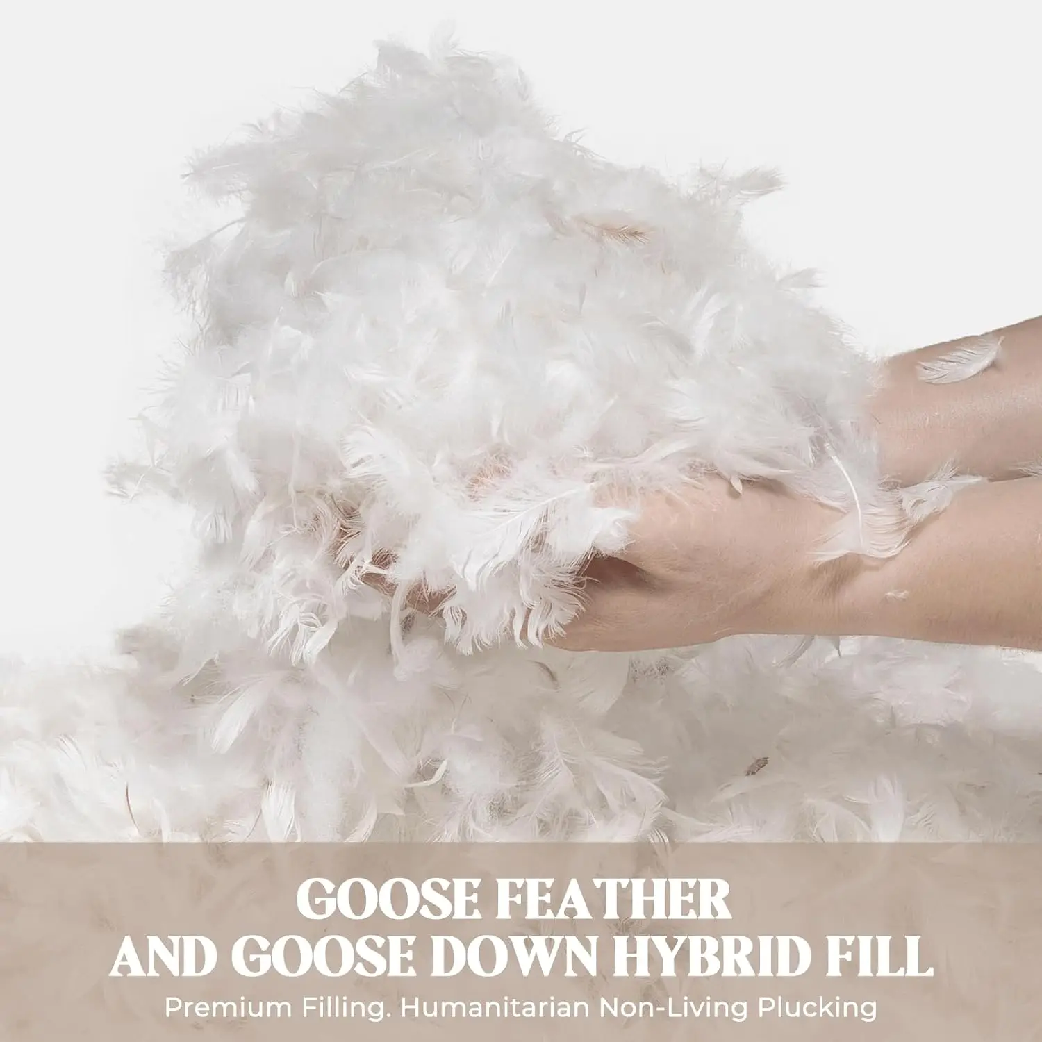 Goose Down Comforter Queen Size Fluffy Goose Feather Down Duvet with Organic Cotton Shell Luxury Down Comforter for All Seasons