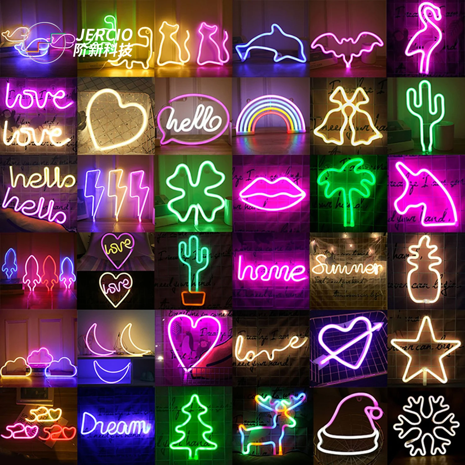 LED clover neon lamp modeling lighting creative table lamp room decoration lamp