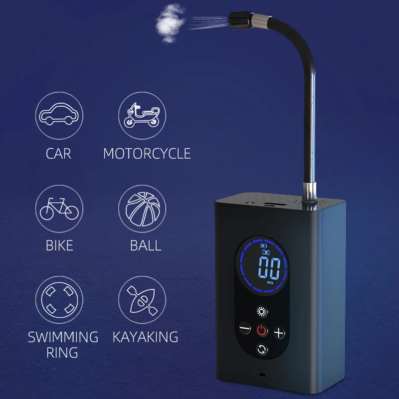 Car /Motorcycle /Ball Portable Electric Tire Air Pump With USB Mobile Phone Charging Function