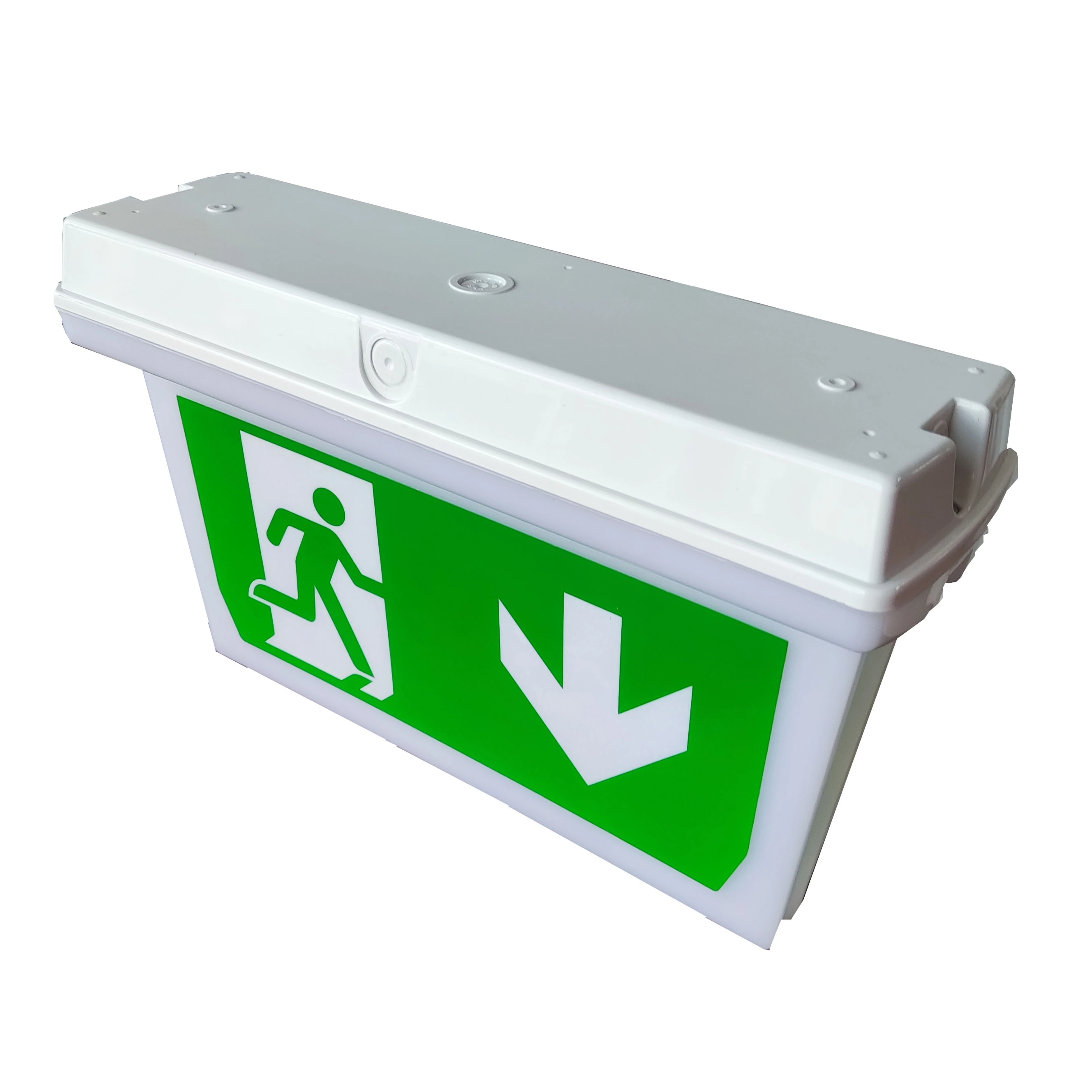 IP 65 Waterproof Battery Backup Rechargeable LED Emergency Exit Sign Led Light Bulkhead Lamp With Exit Sticker