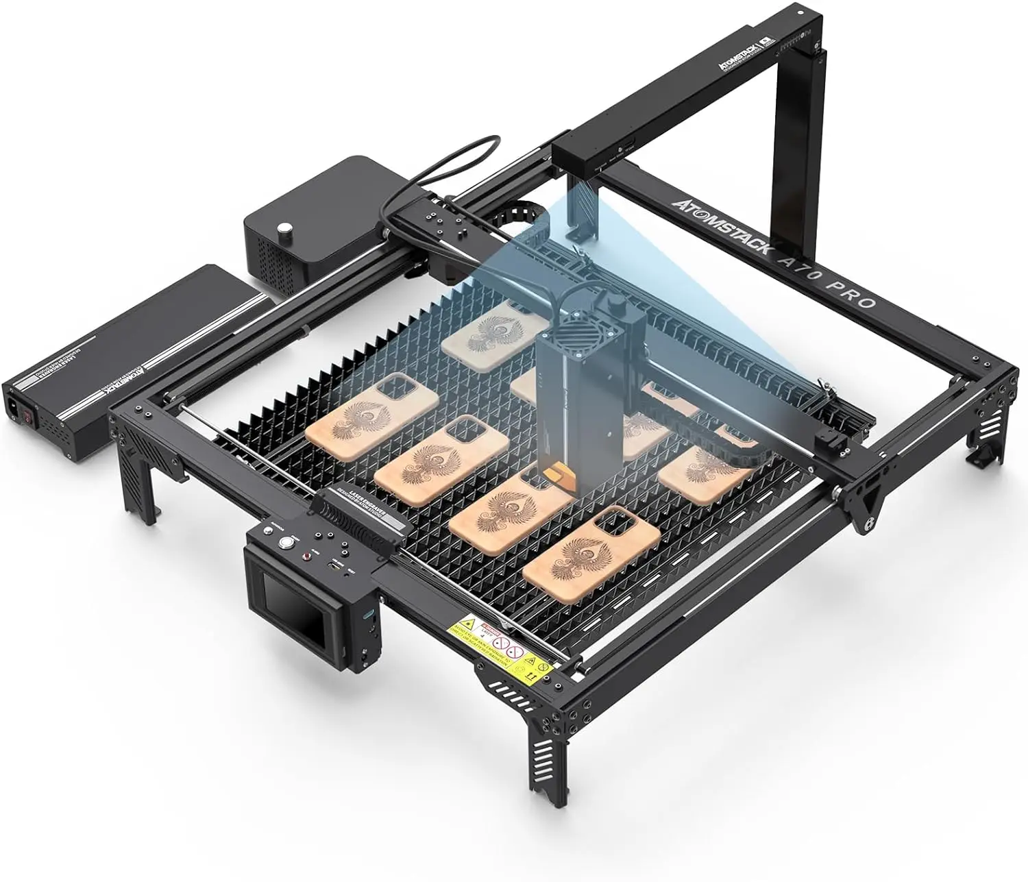 ATOMSTACK A70 X70 Pro 70W laser Engraver With F3 Matrix Table 60L/min Automatic Air F60 400*500 mm With AC2 Lightburn Camera