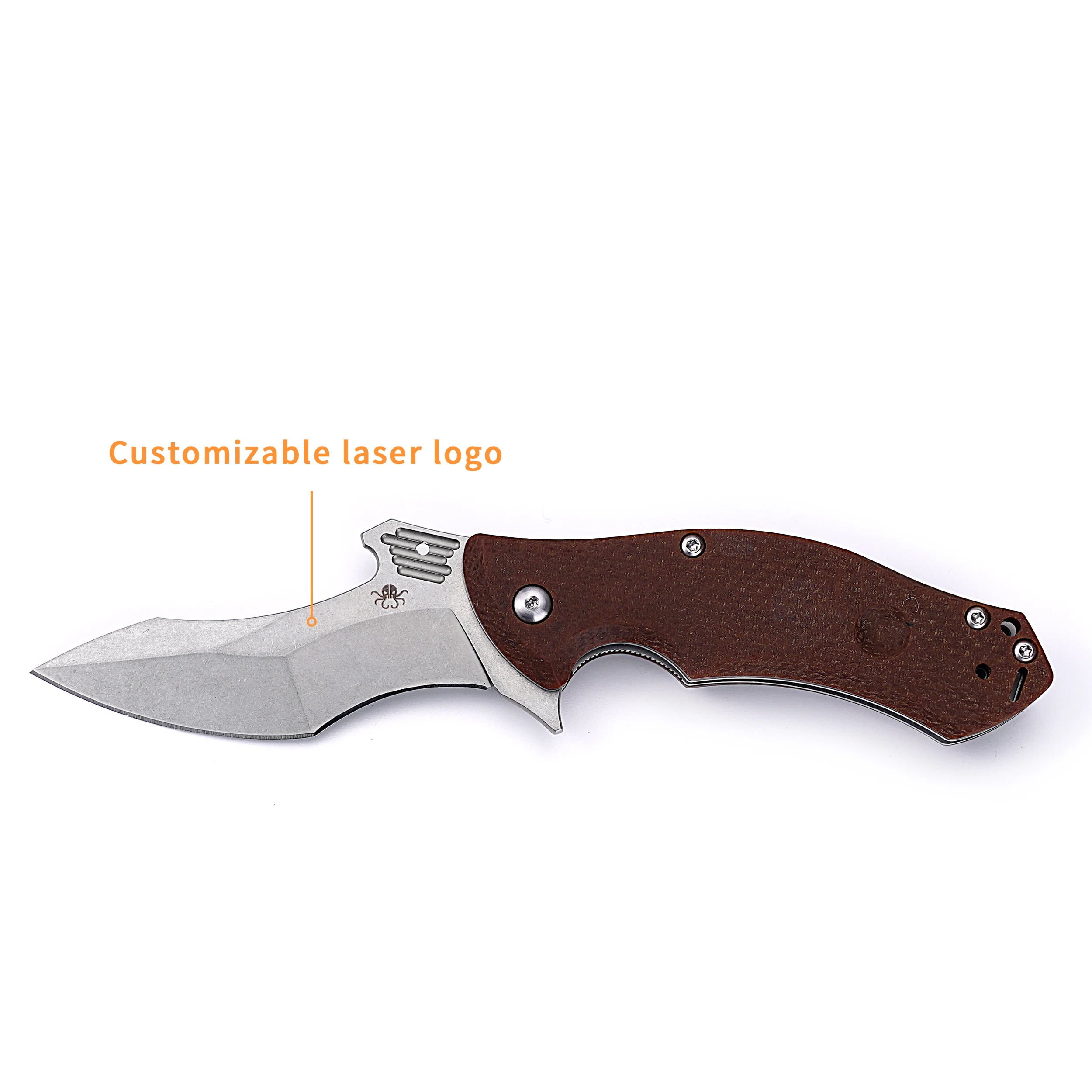 High Quality S35VN Steel Blade EDC Knife Outdoor Tool Folding Pocket Knife with Brown Linen Micarta Handle