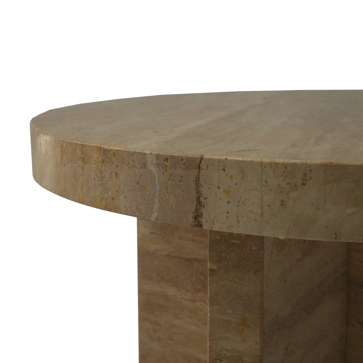 Hot selling postmodern luxury intelligent circular limestone coffee table