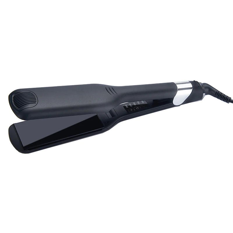 high quality beat hair straightener custom logo black multi temperature control wide plate flat iron hair straightener