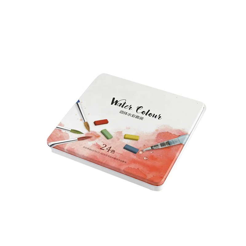 Solid Professional 12/18/24/36 Colors Set Round 3ml Art Painting Color Solid Watercolor Metal Box Oil Paint Set Aquarell Set