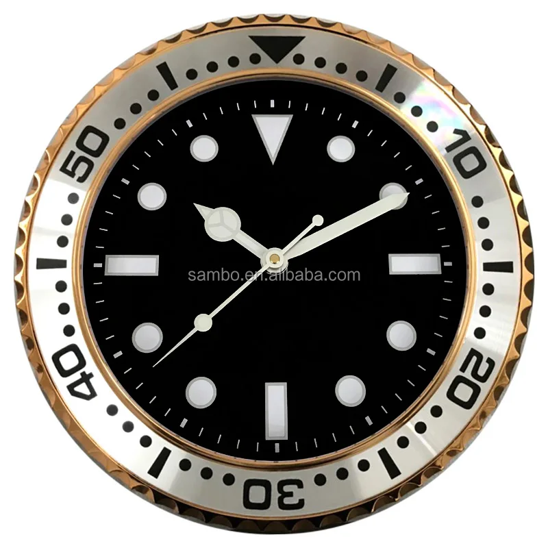 China Silent Decorative Blue Quartz Luminous Wall Clock to Promotion Gifts