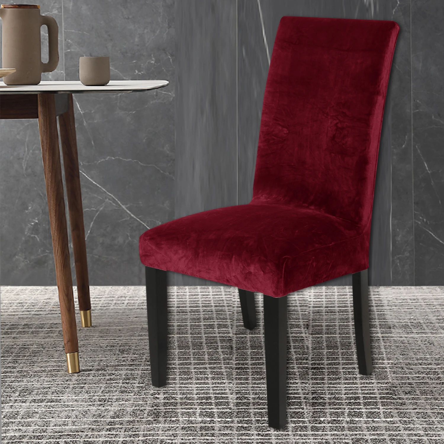 Premium Dining Room Stretch Chair Covers 2 pieces Home Slipcovers and Short Seat Covers Dining Chair Slipcovered