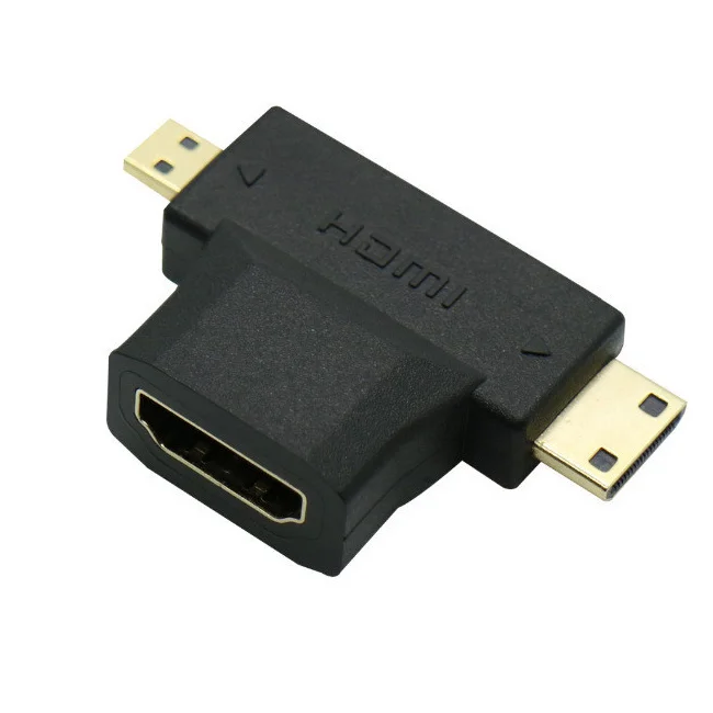 3 in 1 HDTV Adapter 1080P A Type HDTV Female to Micro HDTV MINI HD Male Adaptor for Computer