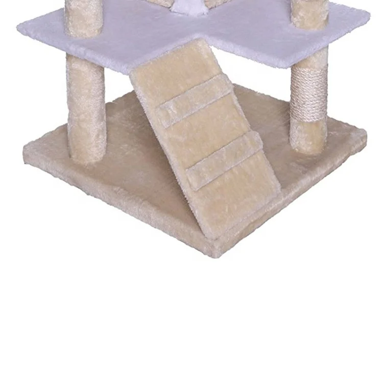 Multi Color Easy Assemble Flake Board  Wooden Cat Tree Cat Cage Cat Scratcher House With Post Condos