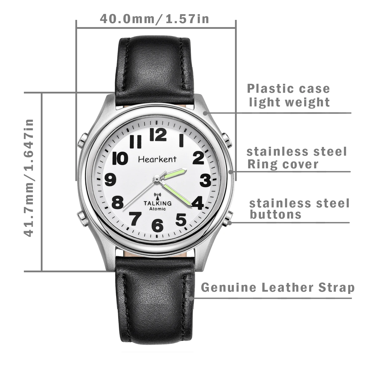 Hearkent  UK or US Atomic Talking Watch for blind or elder people  loud and clear man voice talking watch for women lady kids