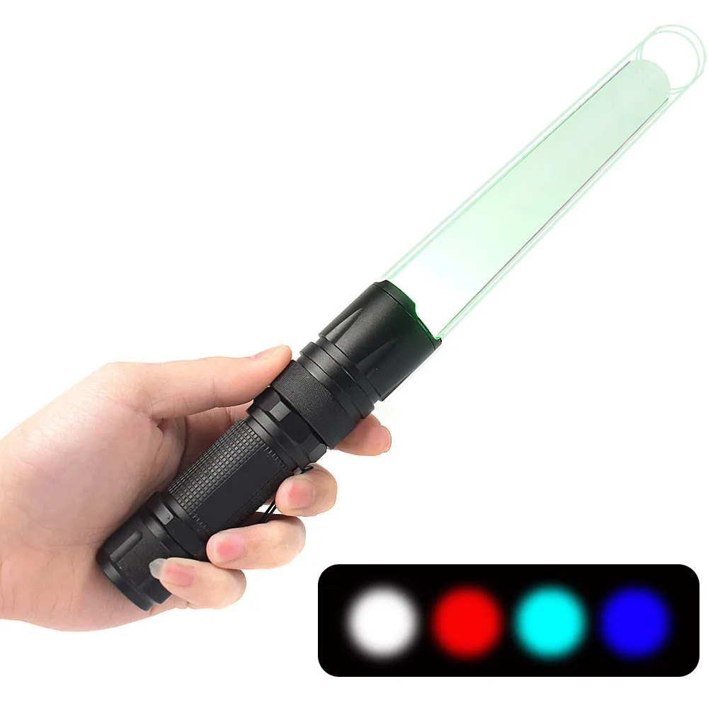 Перезаряжаемый мощный светодиодный фонарик, Тактический фонарик с 4 ядрами, фонарики белого, красного, синего, зеленого цветов, масштабируемые фонарики для кемпинга 18650, фонарик