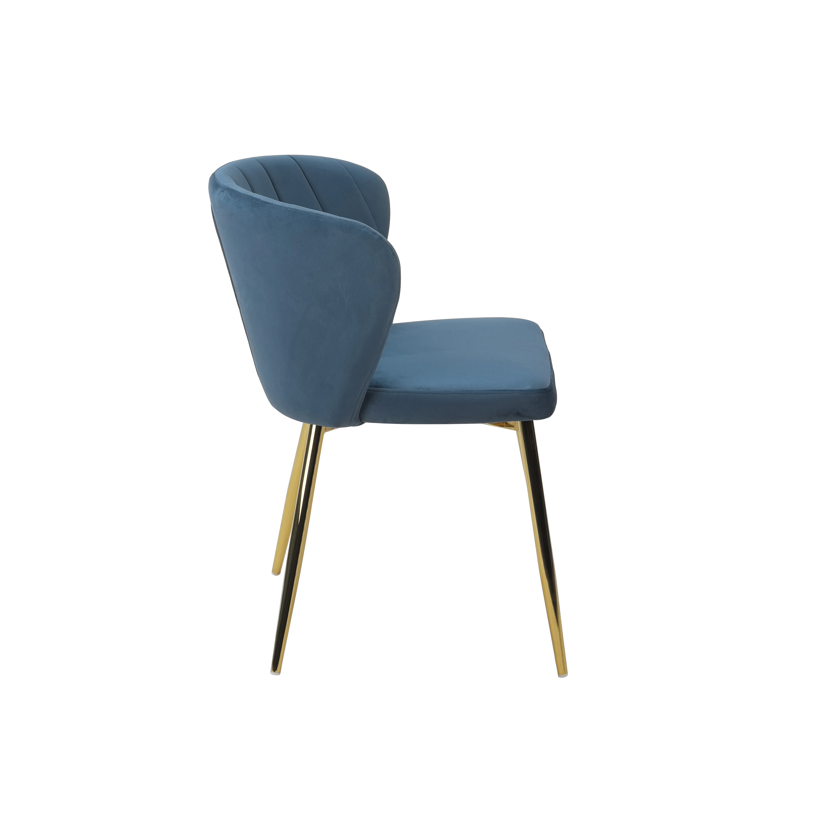 Classic Chair Living Room  Metal Gold Legs Living Room Chair Blue Velvet Dining Chair Coffee Shop