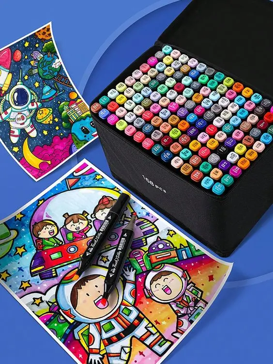 Permanent Waterproof 12 24 30 36 48 60 80 100 120 168 Colors Dual Tip Permanent Artist Alcohol Based Paint Art Color Marker Pens