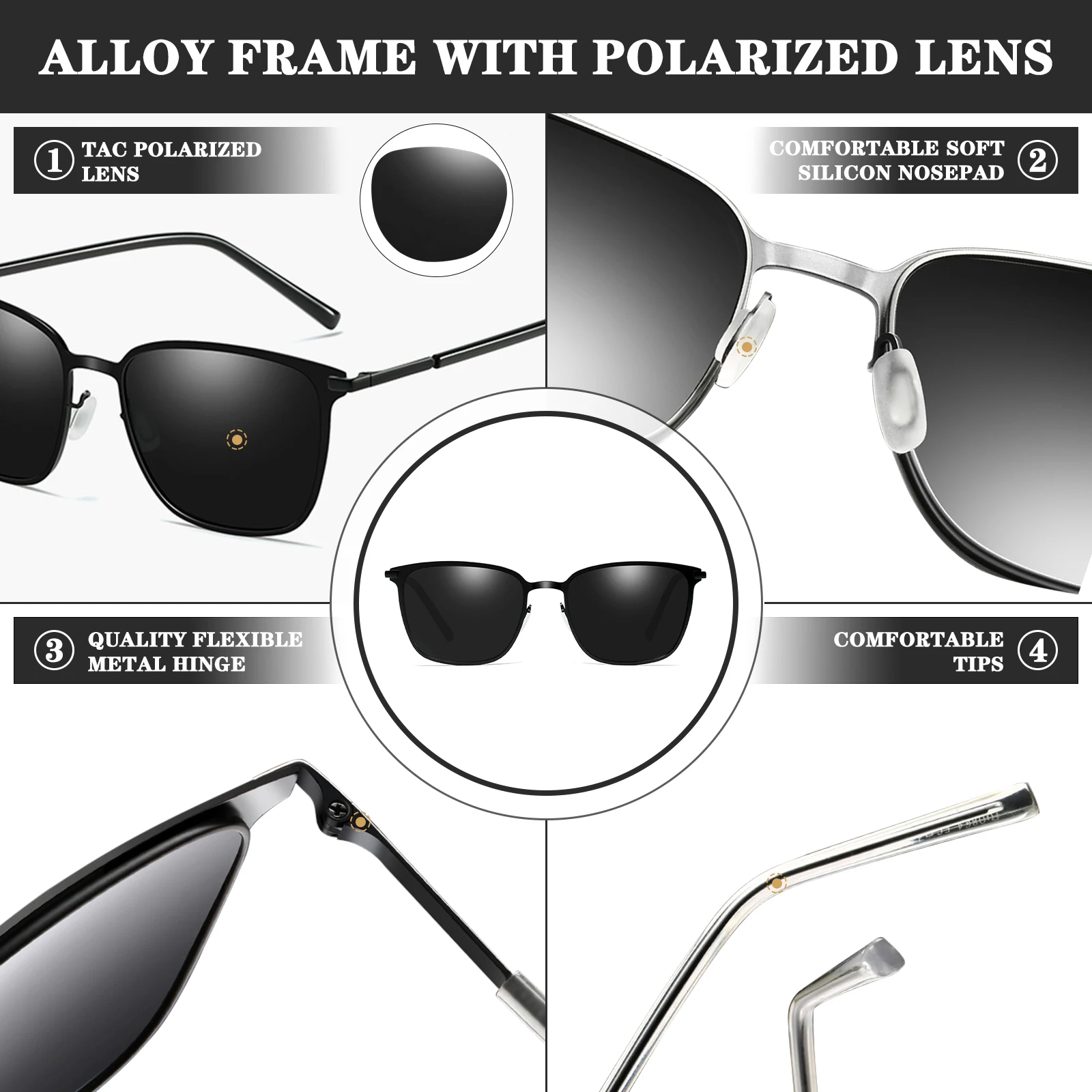 W0864 2021 Unisex Fashion Sunglasses Man Polarized Sunglasses