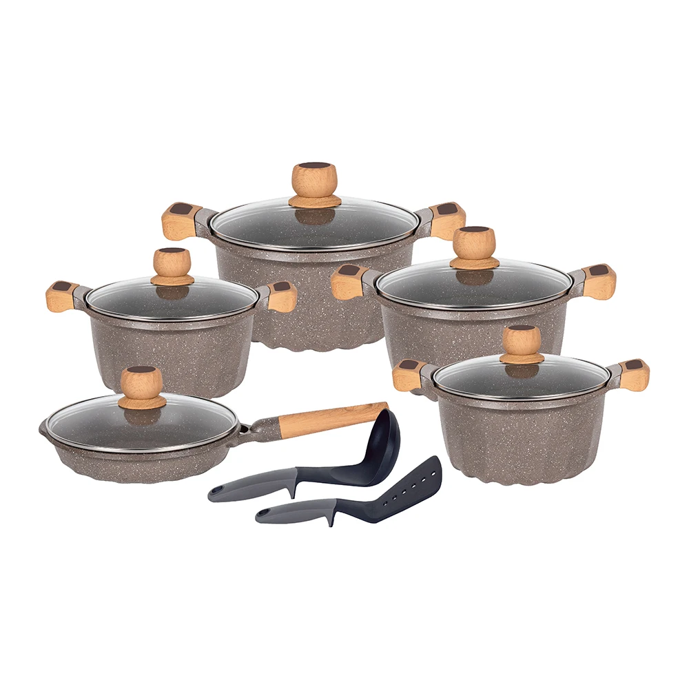 Hot Selling Cook-Lover High Quality 12 Pcs Die-casting  Aluminum Non Stick Soup Pot And Frying Pan  Cookware Set