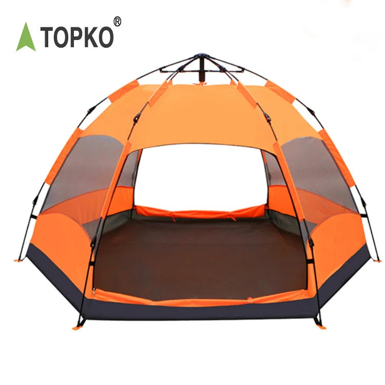 TOPKO outdoor waterproof 3-4 Persons Hiking Portable Folding Automatic Popup Instant camping tent