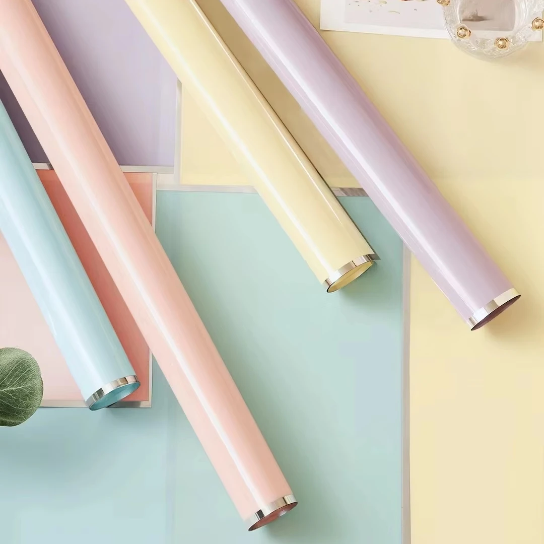 WISEPACK Design Silver Ion Hydroshine Film Flower Wrapping Paper Luxury Mirrored Silver Edge Waterproof Florist Wrapping Paper