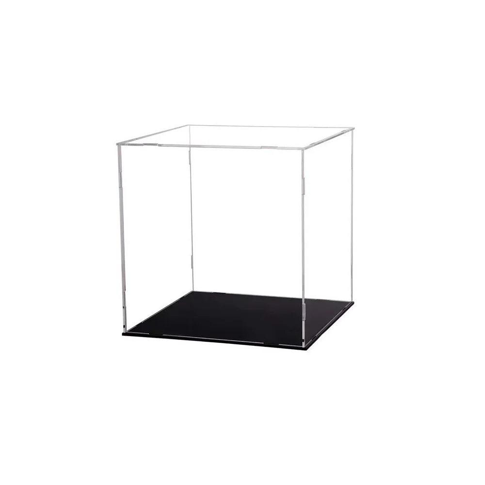 Custom 10 x 10 Transparent Assemble Dustproof Storage Box Acrylic Exhibition Display Box with Base