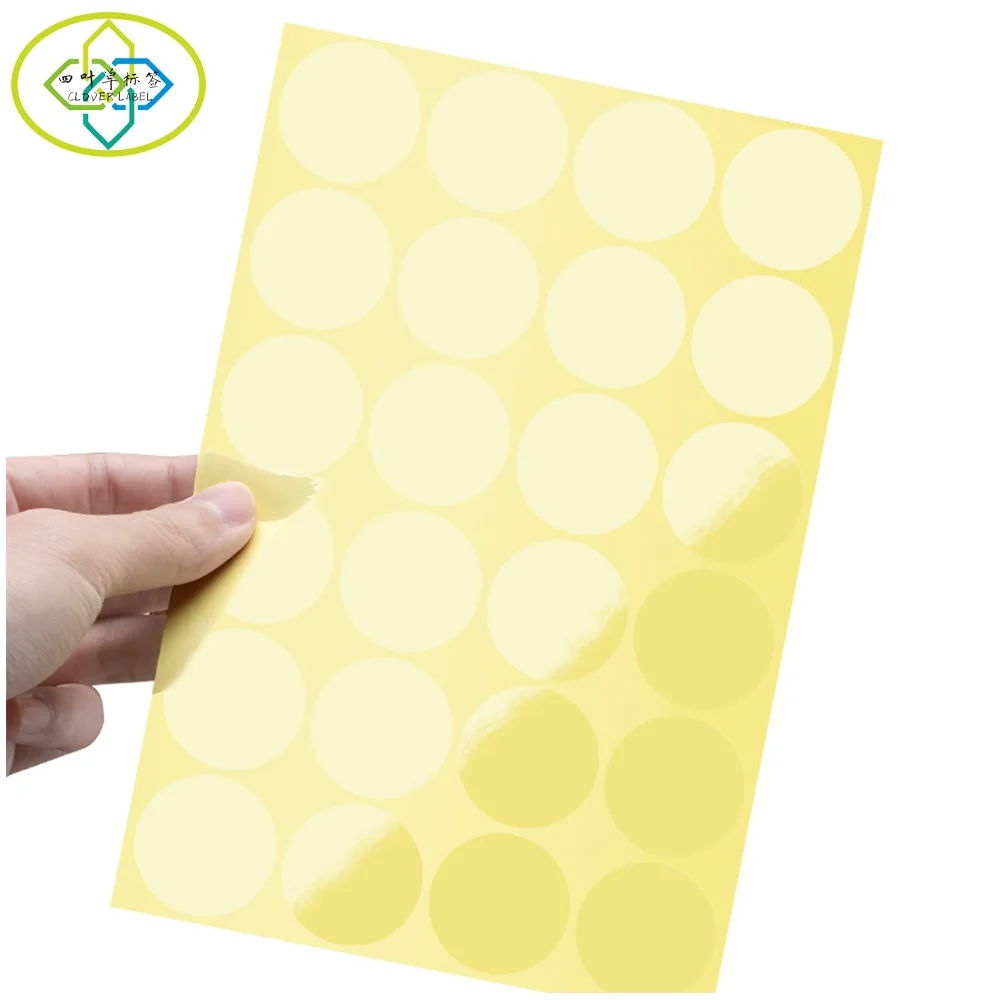 Transparent round sealing stickers Packaging and box sealing stickers strong  PET self-adhesive label
