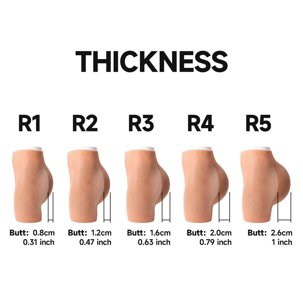 Plus size Silicone panties Soft Silicone Pad Push Up Panty Body Shaper 1 inch Hip Enhancer Butt Lifter Buttock Hips Enhancer