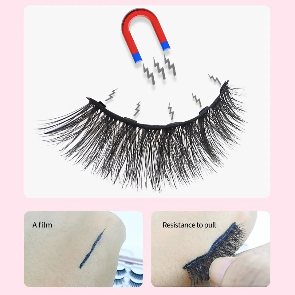Factory Supply Wholesale Magnetic Eyelashes with Magnetic Lashes Glue of Natural Soft Faux Mink Lashes Makeup Lashes