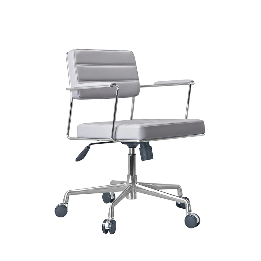 12 mm solid steel frame with Lifting and tilting mechanism Aluminum five start base Leather swivel bar chair
