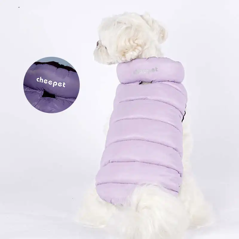 High Quality New Pet Clothes Dog Puffer Coat Double Side Reversible Coats For Winter Fashion Thicker Warm Pet Jacket With Bag