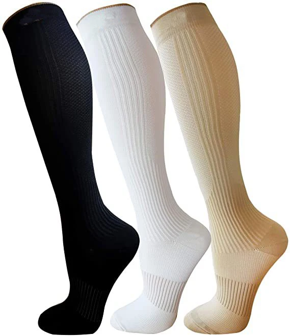 Custom compression knee high socks medical nurse sports compression equestrian socks