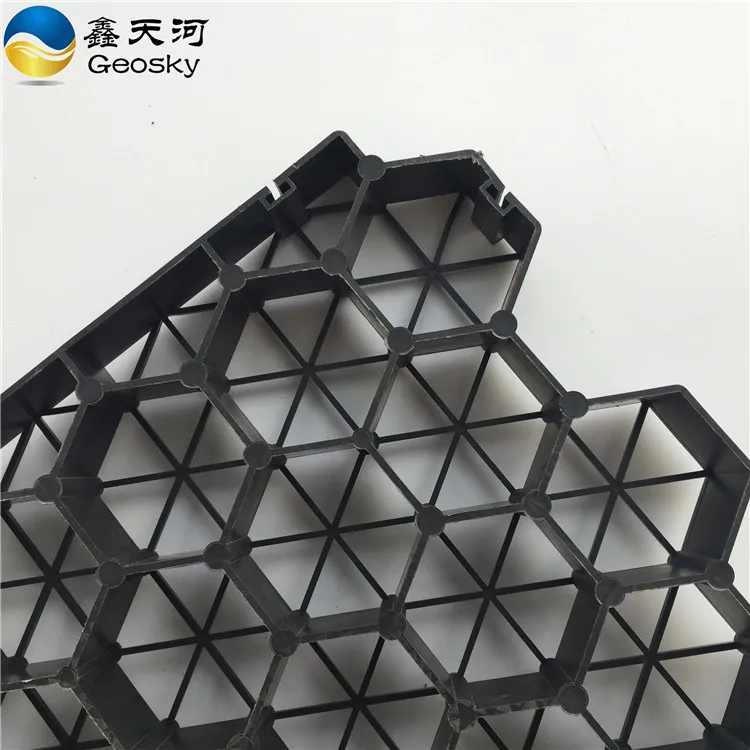 Black Flat Surface Plastic Geogrids Driveway Gravel Stabilizer Grid
