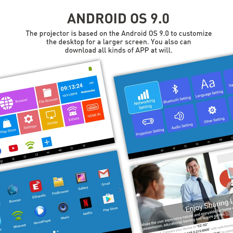 Hot selling Cheap Dlp Mini Portable Outdoor Projector Light For Screen 2.4g Wireless Control 3D mini projectors