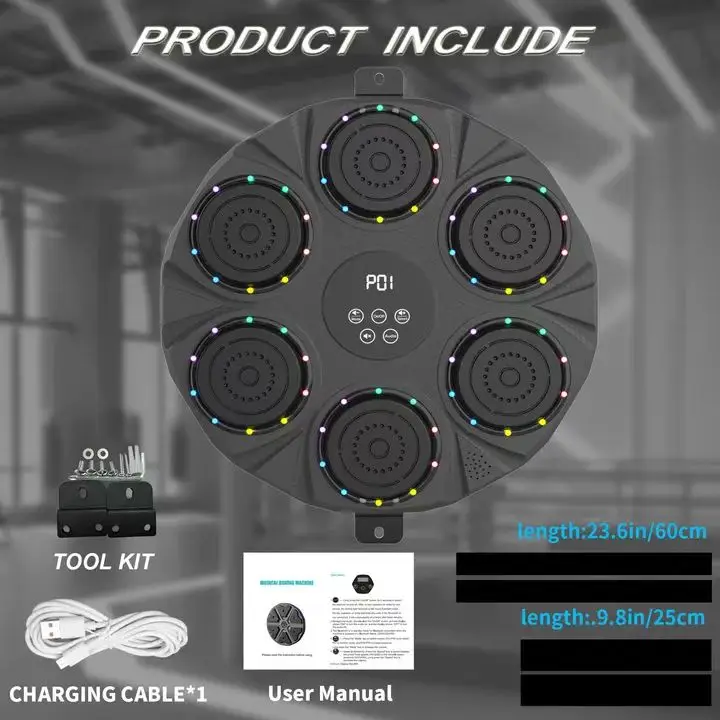 RS New Boxing Training Punching Equipment Wall Mounted Kick Punching Wall Target Boxing Machine Electronic Music Boxing Machine