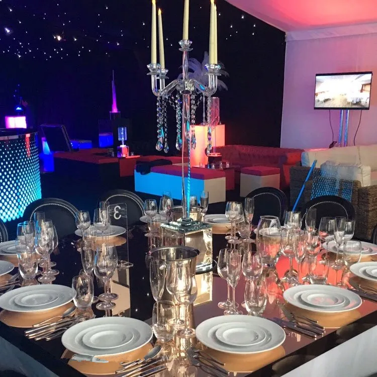  Tall 5 arms crystal candelabra wedding table centerpieces for
