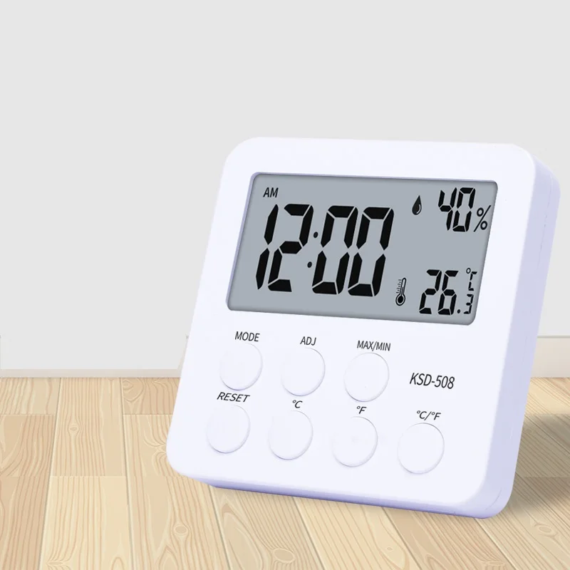 Time Display LED Humidity Meter Alarm Clock Hygrometer Electronic Thermometer