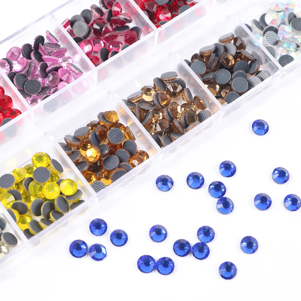 Hot Fix Rhinestone Kit Mix 6 Sizes Box Set 45 Colors Hotfix Glass Crystal  Iron on Rhinestone for Garment Clothing Shirt