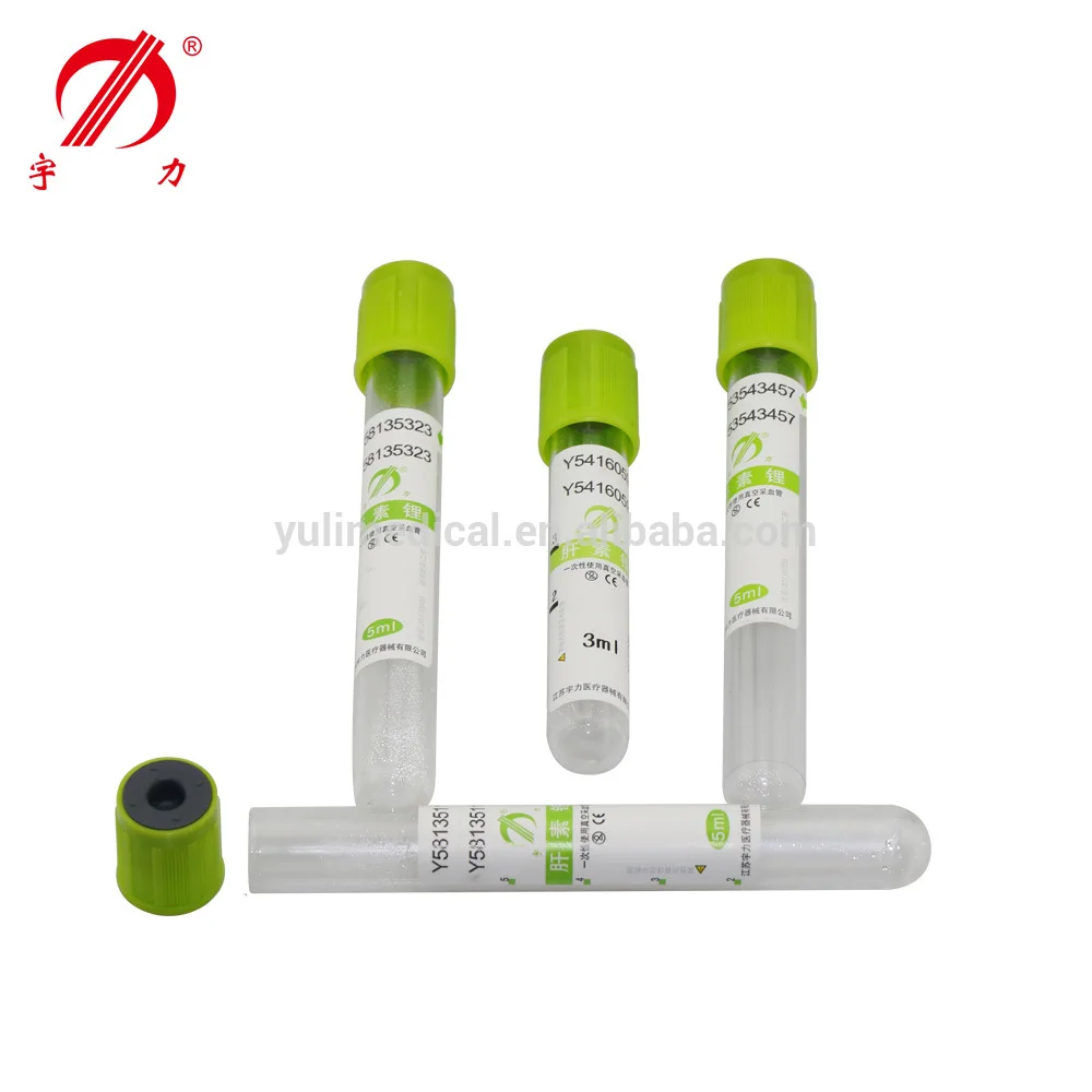 Green vacuum blood collection tube lithium heparinized capillary tube