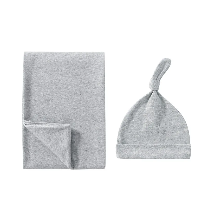 Wholesale custom knitted baby blanket organic cotton blanket for babies comfortable baby swaddle