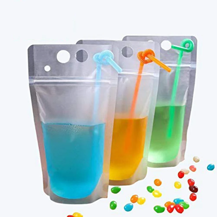 
Transparent Juice Milk Spout Pouches Drink Bags Plastic Squeeze Pouches 