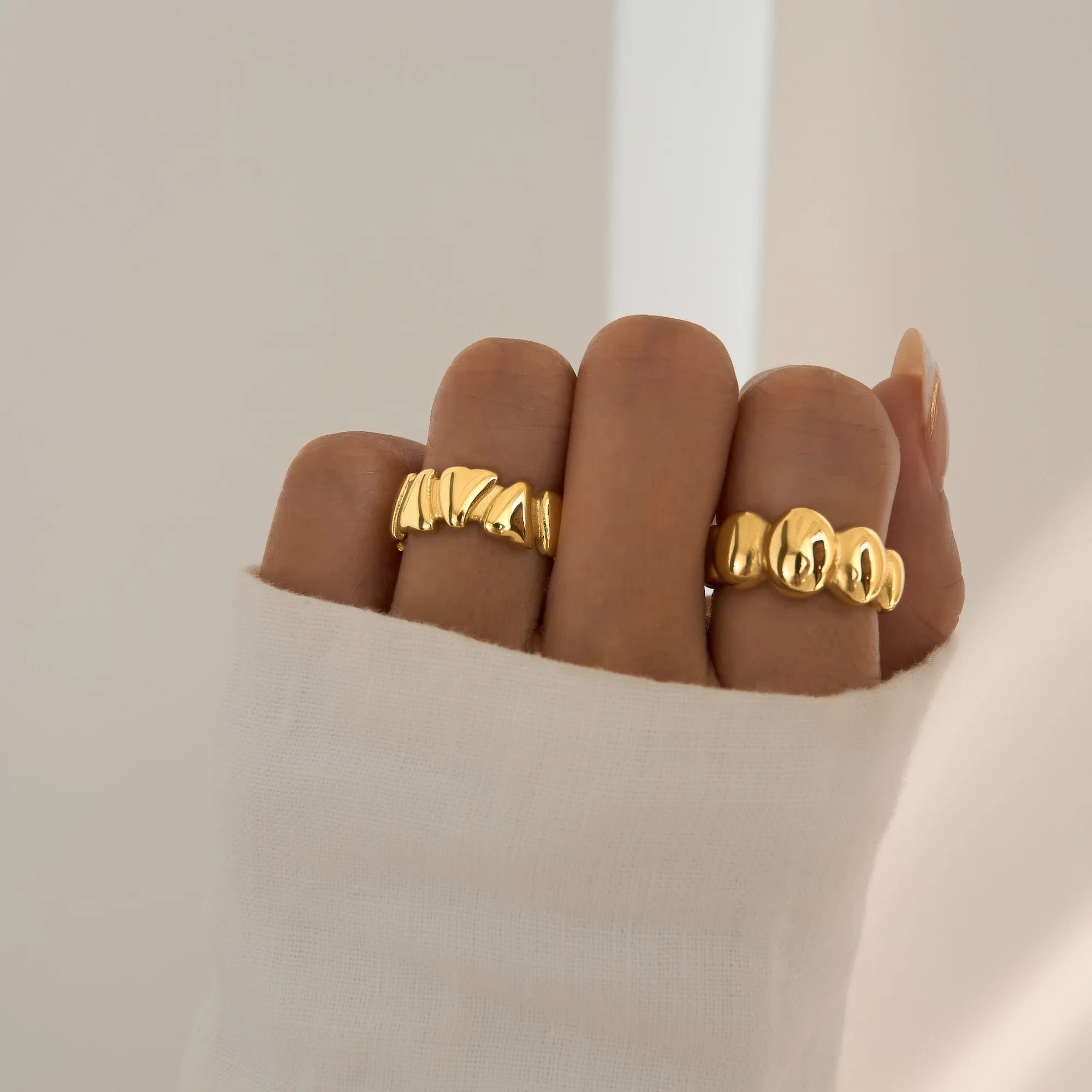 Dazan SUMMER New Ins Trendy 18k PVD Gold Plated Stainless Steel Minimalist Shell Design Ring For Daily For Women For Party