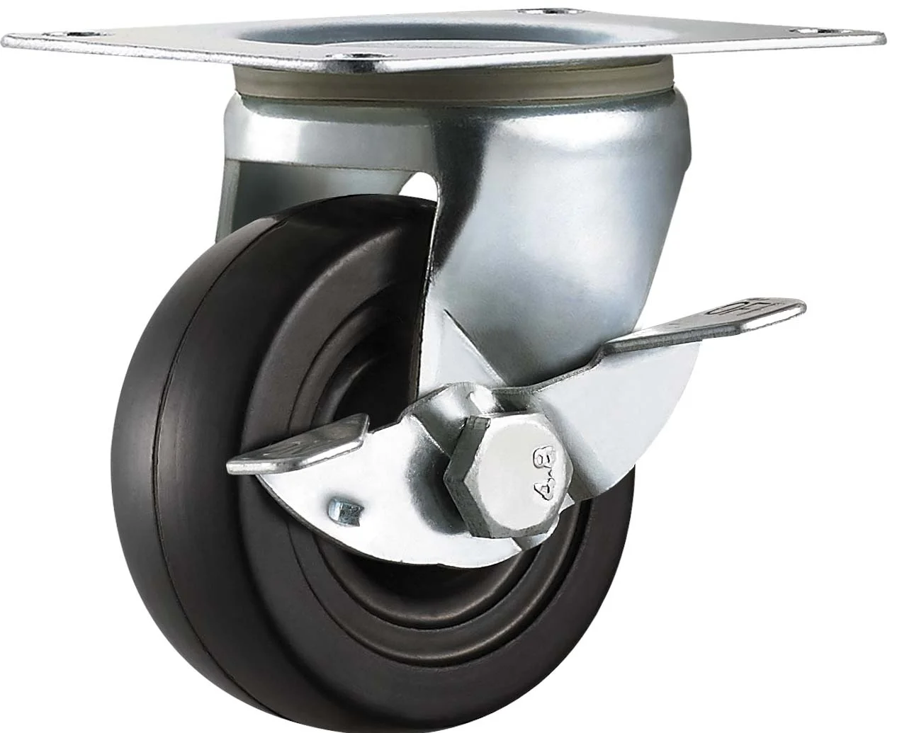 3 inch metal rigid casters heavy duty 75mm rubber furniture castor wheel small dolly wheel ruedas