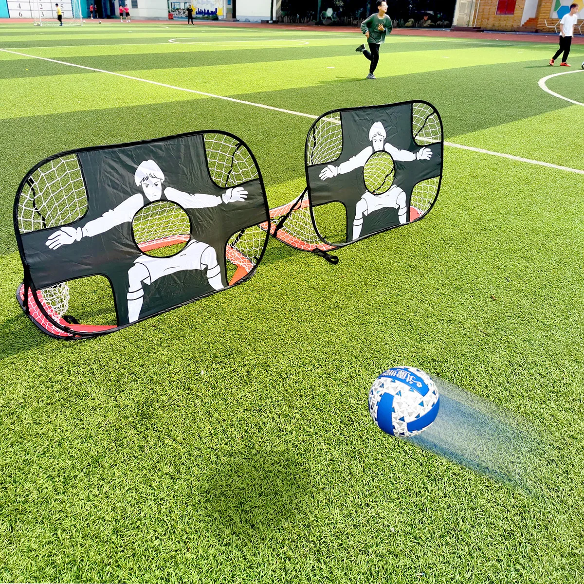 Pop Up Soccer Goals Target Portable Mini Football Goal 2-in-1 Pop Up Nets With Target Carry Bag For Kids Training
