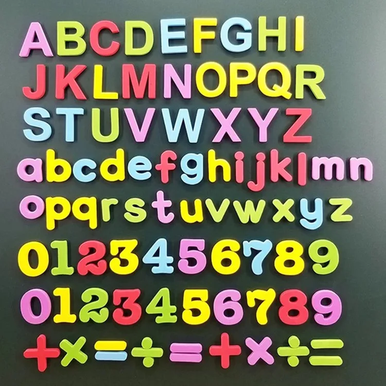 Ready to Ship Portable Tabletop Magnetic Alphabets and Numbers Magnetic S Crabble Alphabet Puzzles Plastic Box OEM for Kids