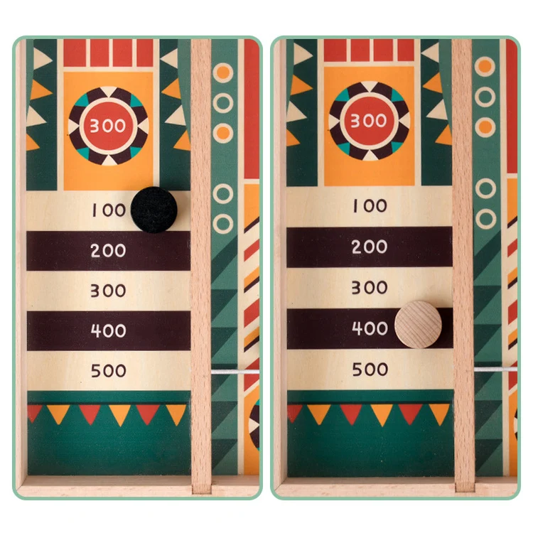 Hot Sales New Design Flying Hockey wooden toys for children Funny kids wooden Catapult Chess Game parent-child interaction Game