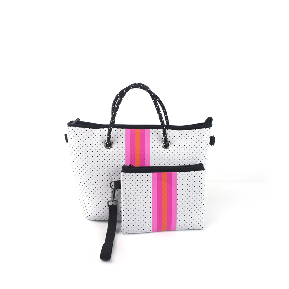Wholesale Handbags Tote Bag Shoulder Neoprene Bag Customized Waterproof Neoprene Beach Tote Bag