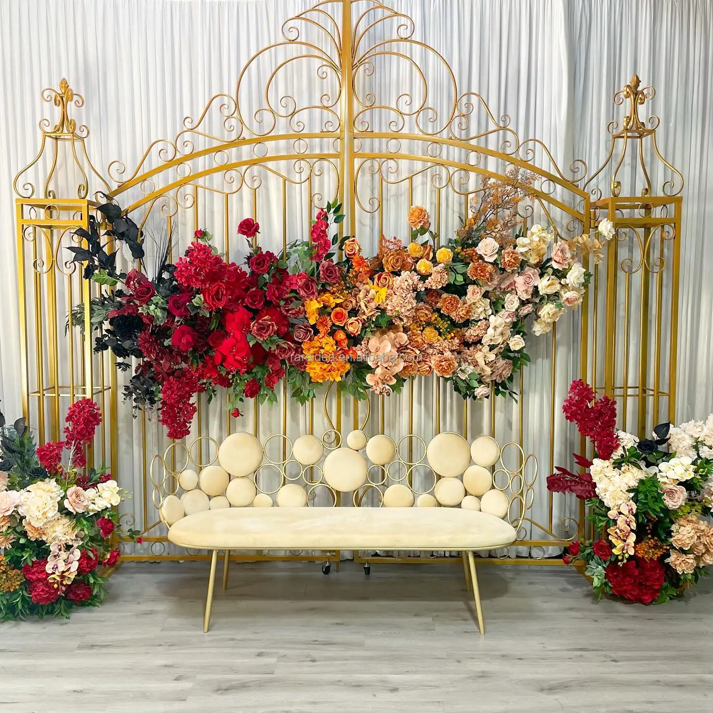 Out Door Use Wedding Decoration Garden Gate Metal Wedding Back Drop